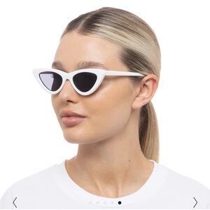 Le Specs the Last Lolita White Cat-Eye Sunglasses